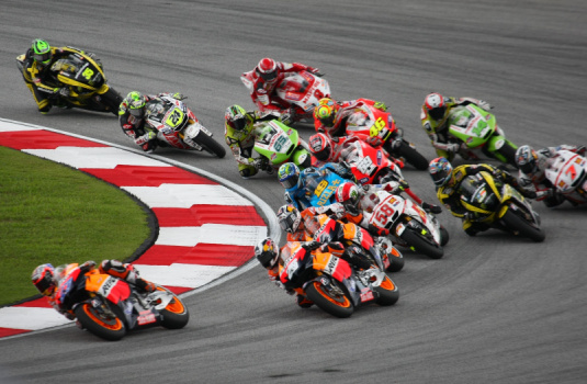 bikes in a motorcycle race