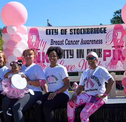 October is Breast Cancer awareness month and every October in Stockbridge, GA Breast Cancer survivors celebrate Pretty In Pink Love Walk - cheap car insurance in Georgia.