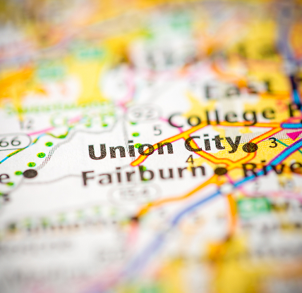 Union City. Georgia. USA pin on map