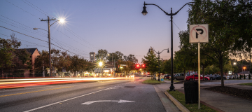Light trails in Monroe, Georgia, USA.